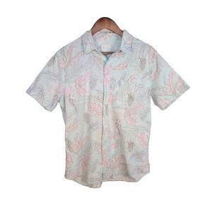 American Eagle Tropical Hawaiian Button Up Shirt 100% Cotton Size Medium‎